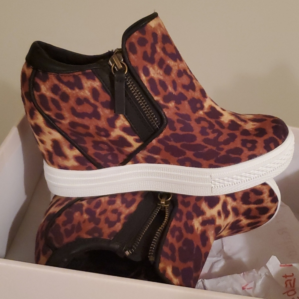 Not Rated Wedged Animal Print Sneakers